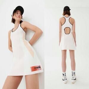 P.E Nation Backswing Dress in Optic‎ White Small Gym Tennis Running